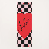 Personalized Name Groovy Hearts Yoga Mat Yogamatte (Vorderseite)