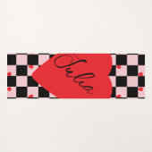 Personalized Name Groovy Hearts Yoga Mat Yogamatte (Vorderseite (Horizontal))
