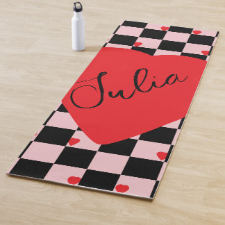 Personalized Name Groovy Hearts Yoga Mat Yogamatte