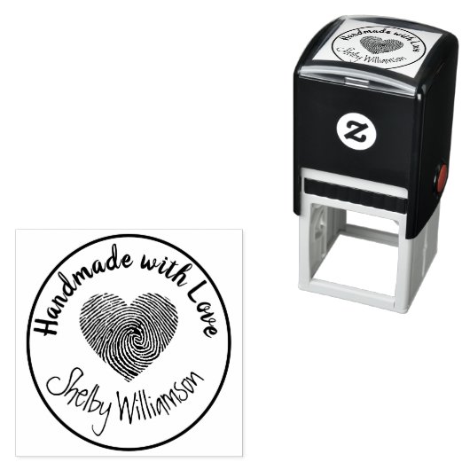Personalized Name Handmade with Love Heart Permastempel (Beispiel)
