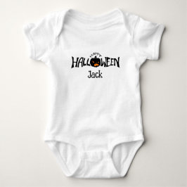 Personalized name happy Halloween Baby Strampler