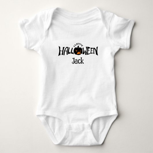 Personalized name happy Halloween Baby Strampler (Vorderseite)