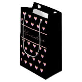 Personalized Name Heart Black Kleine Geschenktüte (Vorderseite Schrägansicht)
