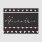 Personalized Name Heart Black Seidenpapier (Vorderseite)
