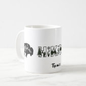 Personalized Name Hiker Nature Buffalo B&W Kaffeetasse (Vorderseite Links)