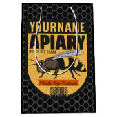 Personalized NAME Honey Bee Apiary Beehives Farm Mittlere Geschenktüte (Vorderseite)