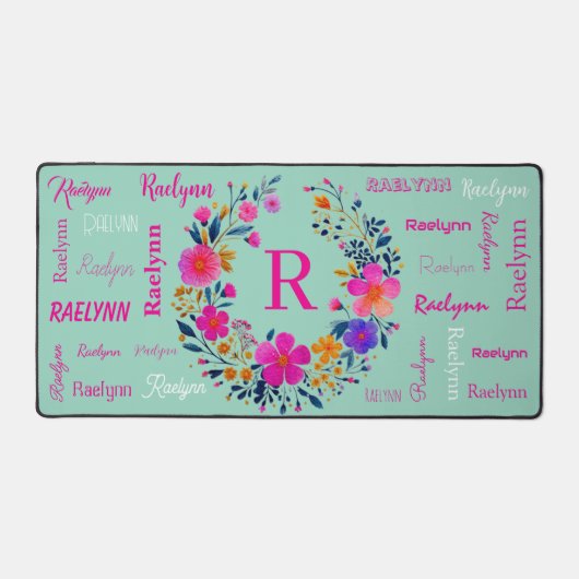 Personalized Name Initial Add Your Name Schreibtischunterlage (Vorderseite)