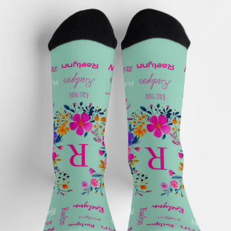 Personalized Name Initial Add Your Name Socken