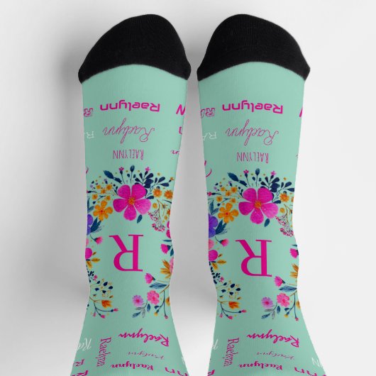 Personalized Name Initial Add Your Name Socken (Oben)