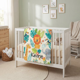 Personalized Name Jungle Fun Fleecedecke