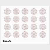 Personalized Name Kawaii Checkered Cupcake Topper Runder Aufkleber (Blatt)