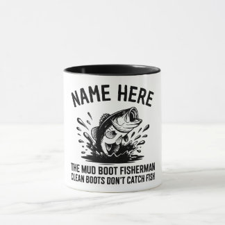 Personalized Name Largemouth Bass Fisherman Tasse