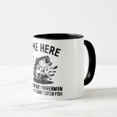 Personalized Name Largemouth Bass Fisherman Tasse (VorderseiteRechts)