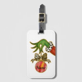 personalized Name Leopard Bow Parrot Ornament Gepäckanhänger (Vorderseite Vertikal)