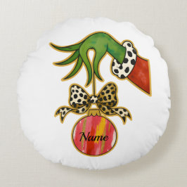 personalized Name Leopard Bow Parrot Ornament Rundes Kissen