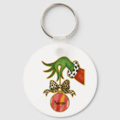 personalized Name Leopard Bow Parrot Ornament Schlüsselanhänger (Vorderseite)