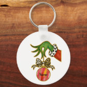 personalized Name Leopard Bow Parrot Ornament Schlüsselanhänger (Vorderseite)