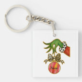 personalized Name Leopard Bow Parrot Ornament Schlüsselanhänger (Vorderseite)