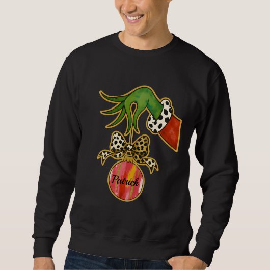 personalized Name Leopard Bow Parrot Ornament Sweatshirt (Vorderseite)