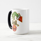 personalized Name Leopard Bow Parrot Ornament Verwandlungstasse (Vorderseite Links)