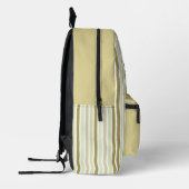 Personalized Name LIGHT GREEN LINE STRIPES Bedruckter Rucksack (Links)