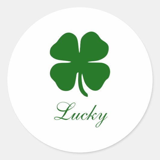 Personalized Name Lucky Clover Runder Aufkleber (Vorderseite)