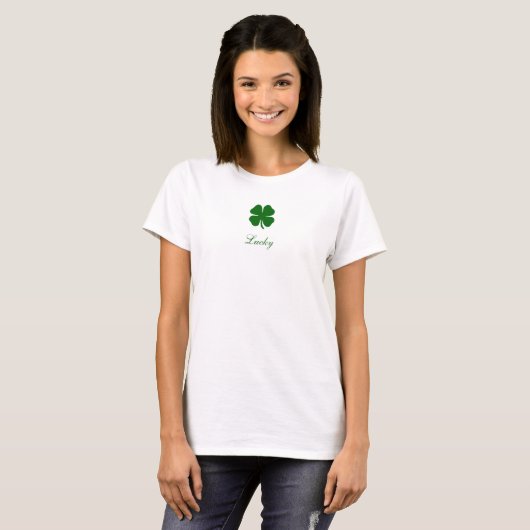 Personalized Name Lucky Clover T-Shirt (Vorne ganz)