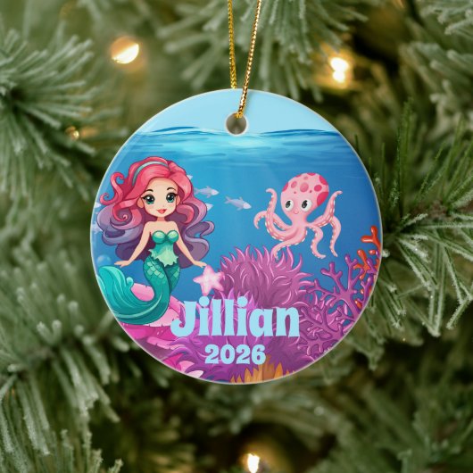 Personalized Name Mermaid Child Ornament (Baum)