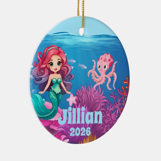 Personalized Name Mermaid Child Ornament (Rechts)
