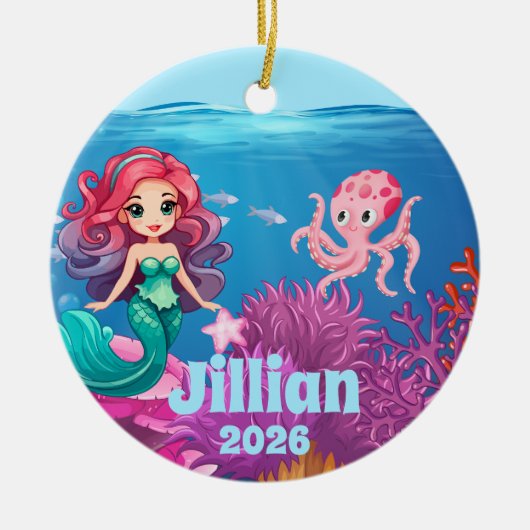 Personalized Name Mermaid Child Ornament (Vorne)