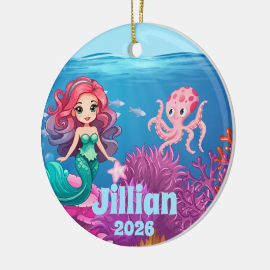 Personalized Name Mermaid Child Ornament (Links)