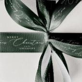 Personalized Name Merry Christmas Elegant Script Ripsband