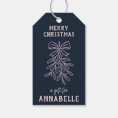 Personalized Name Merry Christmas Mistletoe Geschenkanhänger (Vorderseite)