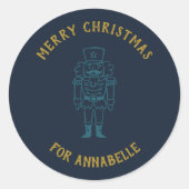 Personalized Name Merry Christmas Prince Runder Aufkleber (Vorderseite)
