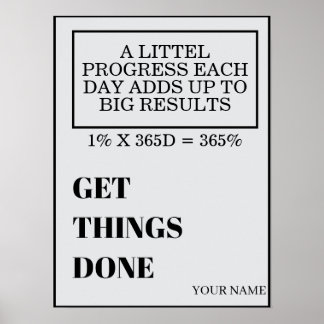 PERSONALIZED NAME MODERN MINIMAL GET THINGS DONE  POSTER