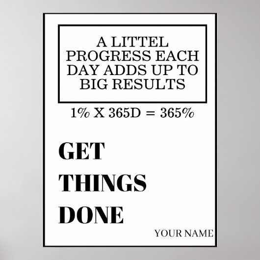 PERSONALIZED NAME MODERN MINIMAL GET THINGS DONE  POSTER (Vorne)