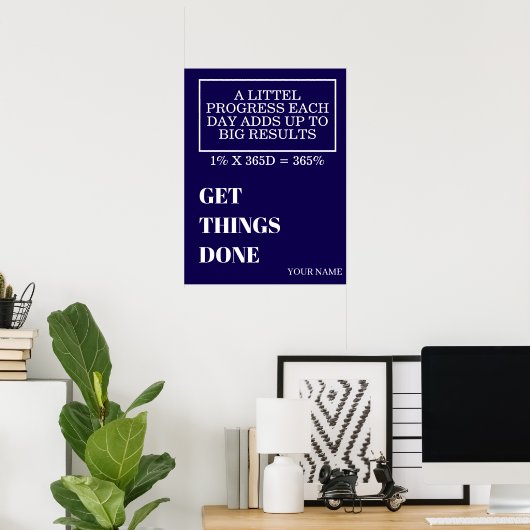 PERSONALIZED NAME MODERN MINIMAL GET THINGS DONE POSTER (Heimbüro)