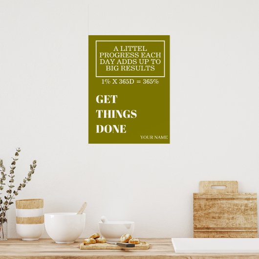 PERSONALIZED NAME MODERN MINIMAL GET THINGS DONE POSTER (Küche)