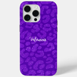 Personalized Name Modern Stylish  Purple Glitter  Case-Mate iPhone Hülle