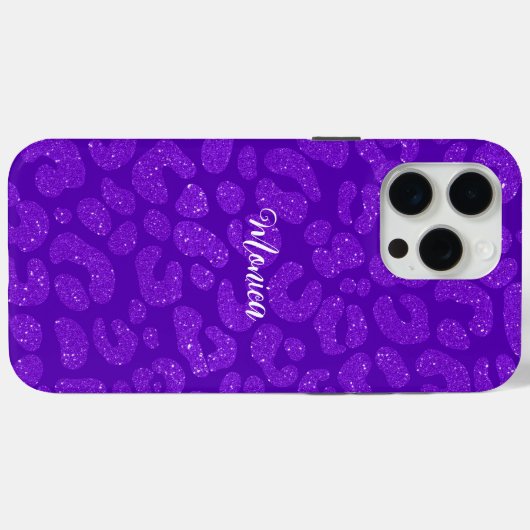Personalized Name Modern Stylish  Purple Glitter  Case-Mate iPhone Hülle (Rückseite (Horizontal))