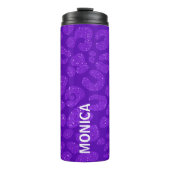 Personalized Name Modern Stylish Purple Glitter  Thermosbecher (Vorderseite)