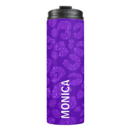 Personalized Name Modern Stylish Purple Glitter Thermosbecher