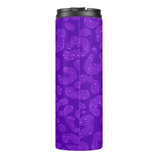 Personalized Name Modern Stylish Purple Glitter  Thermosbecher (Rückseite)
