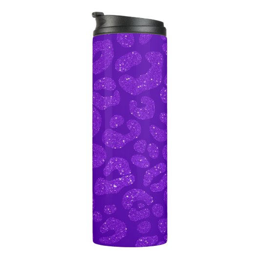 Personalized Name Modern Stylish Purple Glitter  Thermosbecher (Nach rechts gedreht)