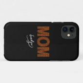 Personalized name mom elegant brown glitter Case-Mate iPhone hülle (Rückseite (Horizontal))