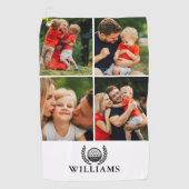 Personalized Name Monogram 4 Photo Golfhandtuch (Vorderseite)