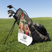 Personalized Name Monogram 4 Photo Golfhandtuch (Gras)
