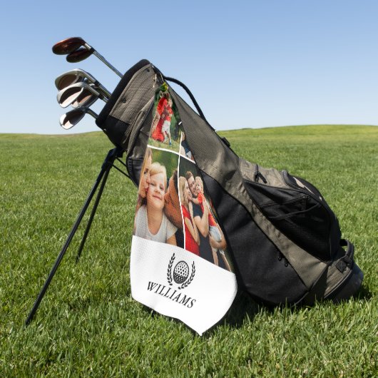 Personalized Name Monogram 4 Photo Golfhandtuch (Gras)