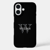 Personalized name monogram black and gray Case-Mate iPhone hülle (Rückseite)