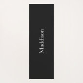 Personalized Name Monogram Black Charcoal Gray Yogamatte (Rückseite)